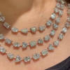 160ctw Multi-Cut Three-row Statement Necklace