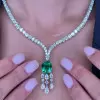 11.2ct Cushion Cut Emerald Pendant Necklace