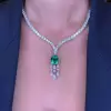 11.2ct Cushion Cut Emerald Pendant Necklace