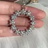 7.5ctw Round Cut Flower Design Garland Pendant Necklace