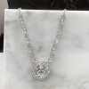 Cluster Princess Cut White Sapphire Pendant Necklace
