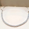 25ctw Round Cut Cluster Flower Dainty Tennis Necklace