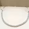 25ctw Round Cut Cluster Flower Dainty Tennis Necklace