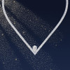 3.5ct Pear Cut White Sapphire V-shape Choker Necklace
