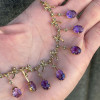 Oval Cut Amethyst Sapphire Necklace in Gold