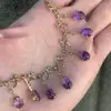 Oval Cut Amethyst Sapphire Necklace in Gold
