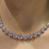 3-prong Setting Round Cut White Sapphire Tennis Necklace
