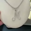 Letter Pendant Diamond Chain Necklace