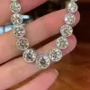 41ctw Bezel Setting Round Cut Vintage Milgrain Tennis Necklace
