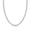7mm Width 3-prong Round Cut White Sapphire Tennis Necklace