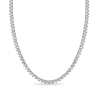 7mm Width 3-prong Round Cut White Sapphire Tennis Necklace