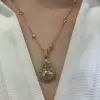 9.3ct Pear Cut White Sapphire Halo Pendant Necklace