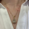 9.3ct Pear Cut White Sapphire Halo Pendant Necklace