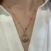 9.3ct Pear Cut White Sapphire Halo Pendant Necklace