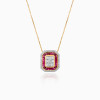Emerald Cut Ruby Necklace for Women
