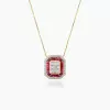 Emerald Cut Ruby Necklace for Women