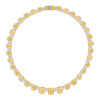 120ctw Two Tone Cushion Cut Yellow&White Sapphire Necklace