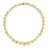 120ctw Two Tone Cushion Cut Yellow&White Sapphire Necklace