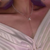 Adjustable Bolo White Pearl Butterfly Necklace