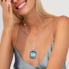 15ct Emerald Cut Aquamarine Art-deco Pendant Necklace