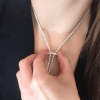 Round Cut White Sapphire Length Adjustable Necklace