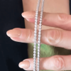 Round Cut White Sapphire Length Adjustable Necklace