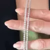 Round Cut White Sapphire Length Adjustable Necklace