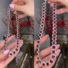 40ctw Oval Cut Ruby Halo Vintage Statement Necklace
