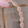 45ctw Multi-cut Pink Sapphire Double Halo Statement Necklace