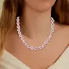 45ctw Multi-cut Pink Sapphire Double Halo Statement Necklace