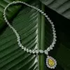 10ct Pear Cut Yellow Sapphire Statement Necklace