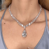 20ct Pear Cut White Sapphire Pendant Necklace