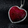 Invisible Setting Emerald Cut Ruby Pendant Necklace