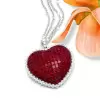 Invisible Setting Emerald Cut Ruby Pendant Necklace