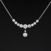 Round Cut White Sapphire Art Deco Necklace