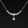 Round Cut White Sapphire Art Deco Necklace