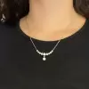 Round Cut White Sapphire Art Deco Necklace