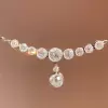 Round Cut White Sapphire Art Deco Necklace