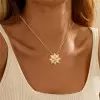 White Sapphire Lotus Necklace With Link Chain