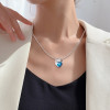 5.6ct Heart Cut Aquamarine Pendant Necklace