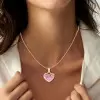 Halo Invisable Set Pink Sapphire Heart Necklace