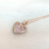 Halo Invisable Set Pink Sapphire Heart Necklace
