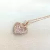 Halo Invisable Set Pink Sapphire Heart Necklace
