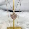 Halo Invisable Set Pink Sapphire Heart Necklace