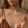 8.9ct Pear Cut Green Blue Paraiba Tourmaline Y Necklace
