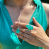 8.9ct Pear Cut Green Blue Paraiba Tourmaline Y Necklace