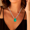 9ct Pear Cut Green Paraiba Pendant Necklace