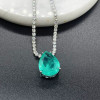 9ct Pear Cut Green Paraiba Pendant Necklace
