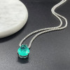 9ct Pear Cut Green Paraiba Pendant Necklace