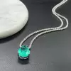 9ct Pear Cut Green Paraiba Pendant Necklace